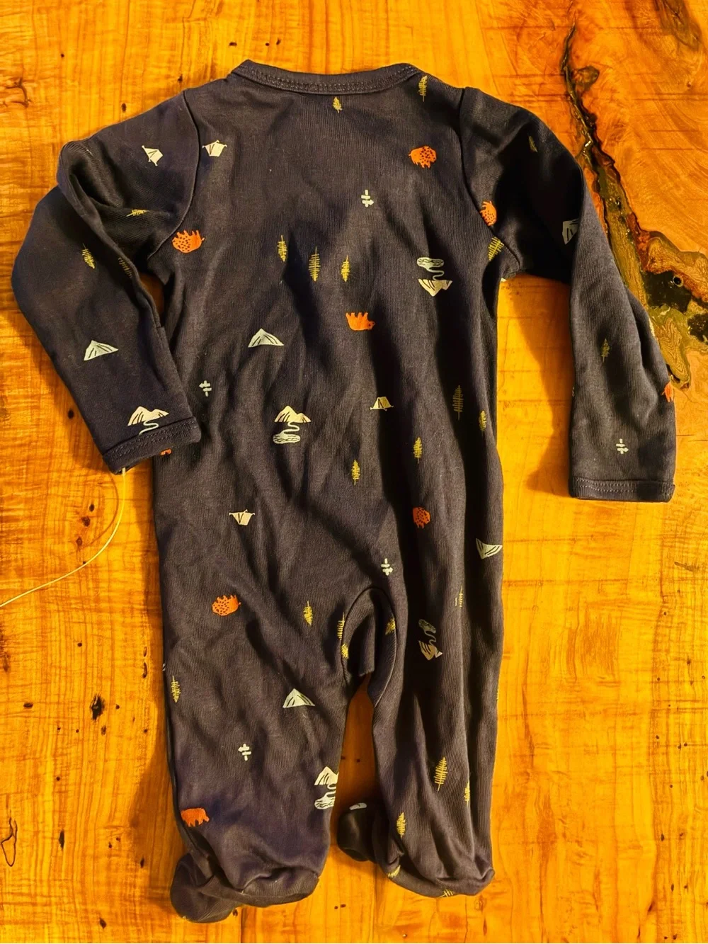 Carters newborn pajamas hand covers and zips both ways